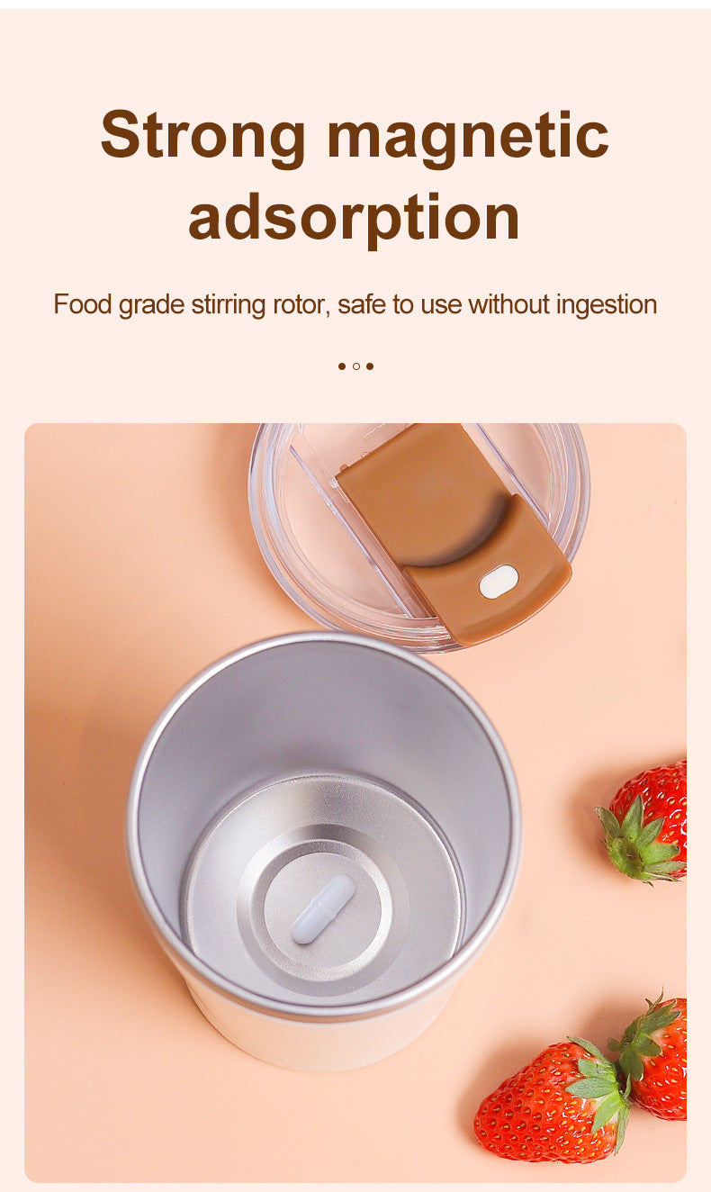 Light Blue 316 Stainless Steel Rechargeable Electric Self-Stirring Mug - 420ml Automatic Mixing Cup with Magnetic Rotor 6