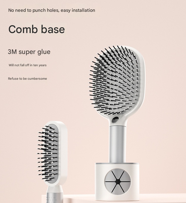 Rose Red 3-piece Set Women's Air Cushion Comb for Long Hair Anti-Static Detangling Massage Scalp Comb Portable Fluffy Styling Brush