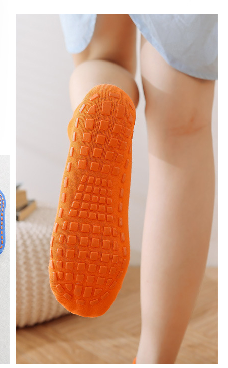 Ten Pairs Of Purple Kids Non-Slip Trampoline Socks  for Playground Early Education and Yoga Unisex Anti-Skid Floor Socks for 1-5 Years 3