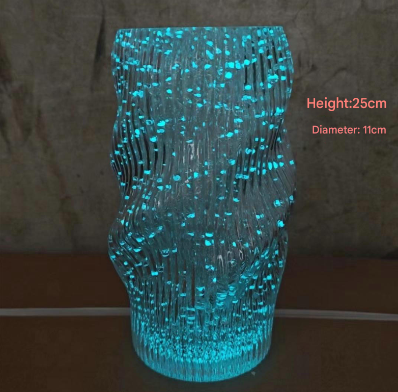 Twisted Vase Luminous INS-Style Glass Vase Modern Minimalist Hydroponic Flower Holder Creative Desktop Decorative Floral Arrangement