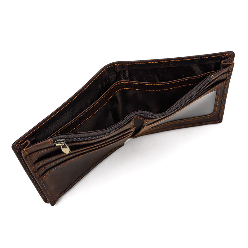 Light Brown Vrtical Stroke Men's Vintage Wallet Multi-Card Slots Large Capacity Coin Purse Casual Clutch Bag for Everyday Use 3
