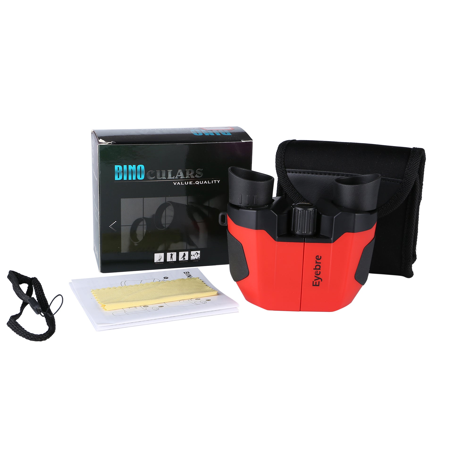 Black (matte finish) 10x22 Kids Binoculars - Multi-Color Compact High-Definition Telescope for Outdoor Adventures & Concerts