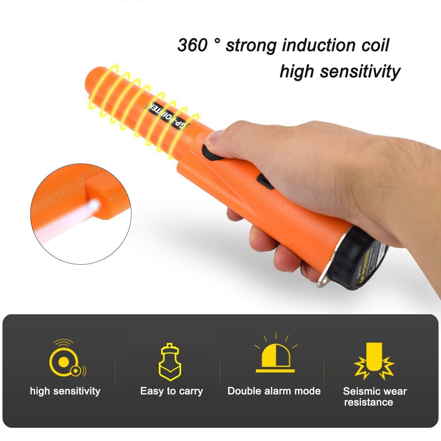 Green High-Sensitivity Metal Detector Pinpointer - GP Pointer with Vibration and Audio Alert for Treasure Hunting 7