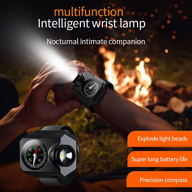 XPG Wrist Light for Outdoor Camping - Rechargeable LED Running Light with Compass and Watch for Survival and Adventure 3