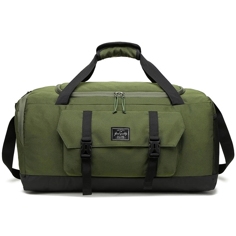 Green Dry Wet Separation Gym Bag - Yoga Fitness Travel Duffel - Shoe Compartment