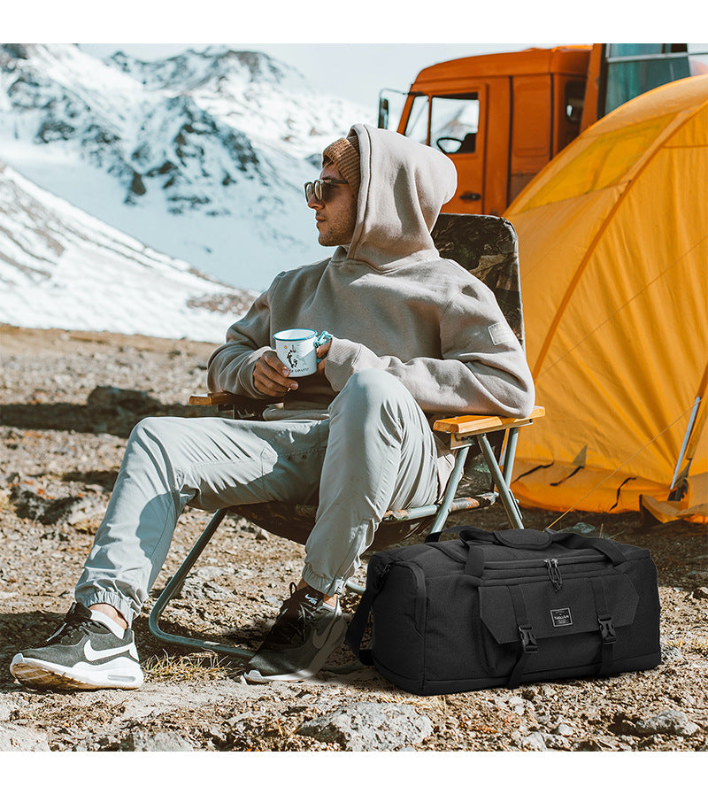 Grey Dry Wet Separation Gym Bag - Yoga Fitness Travel Duffel - Shoe Compartment 4