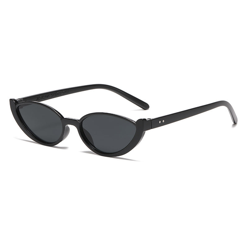 Black Frame With Gray Flakes 2PCS Fashionable Cat-Eye Sunglasses for Women - Retro INS Style UV Protection Shades