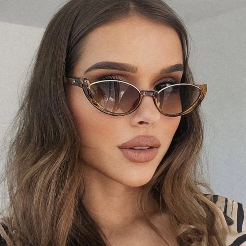 White Frame With Gray Flakes 2PCS Fashionable Cat-Eye Sunglasses for Women - Retro INS Style UV Protection Shades 3