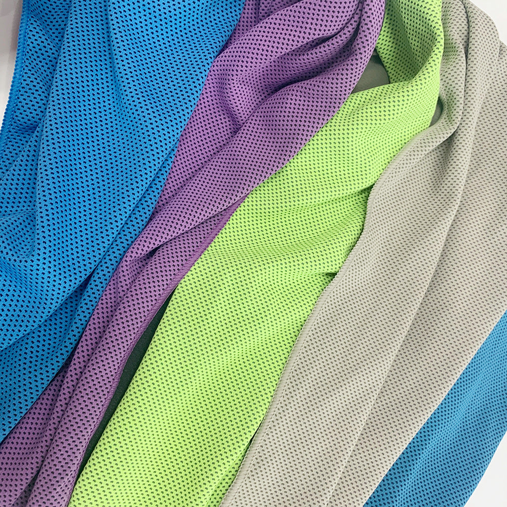 Purple 4-Piece Portable Cooling Towel Set - Quick-Dry Ice-Cool Towel for Sports, Travel, and Heat Relief