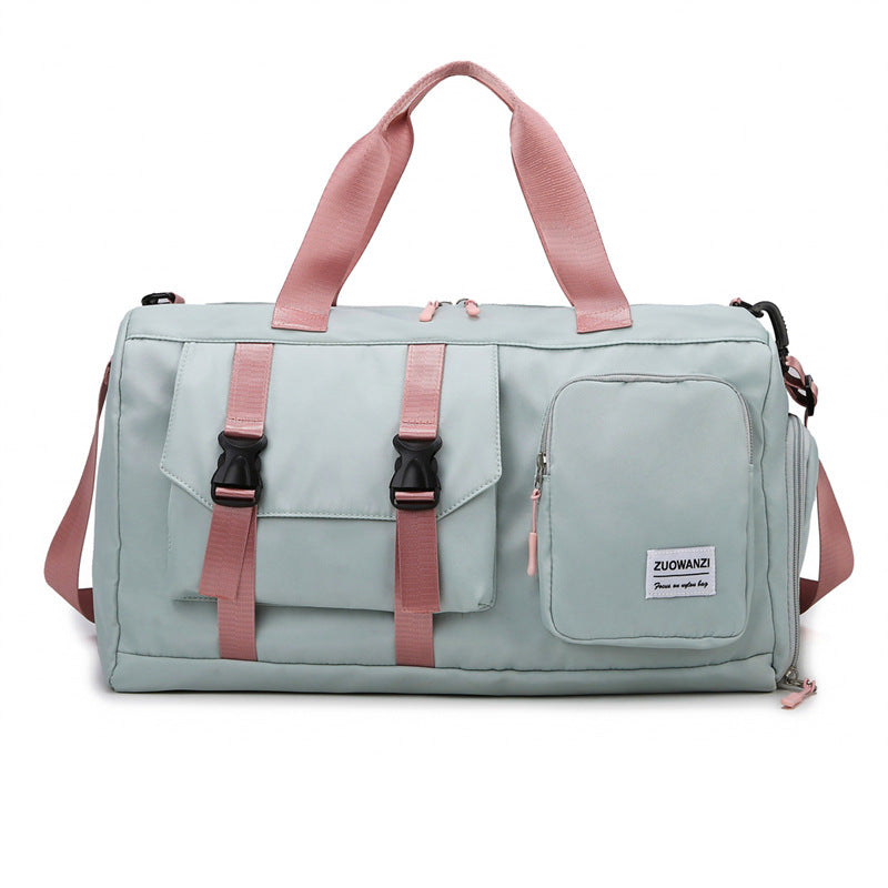 Green-pink Holographic Gym Duffel Bag - Dry Wet Separation - Large Capacity