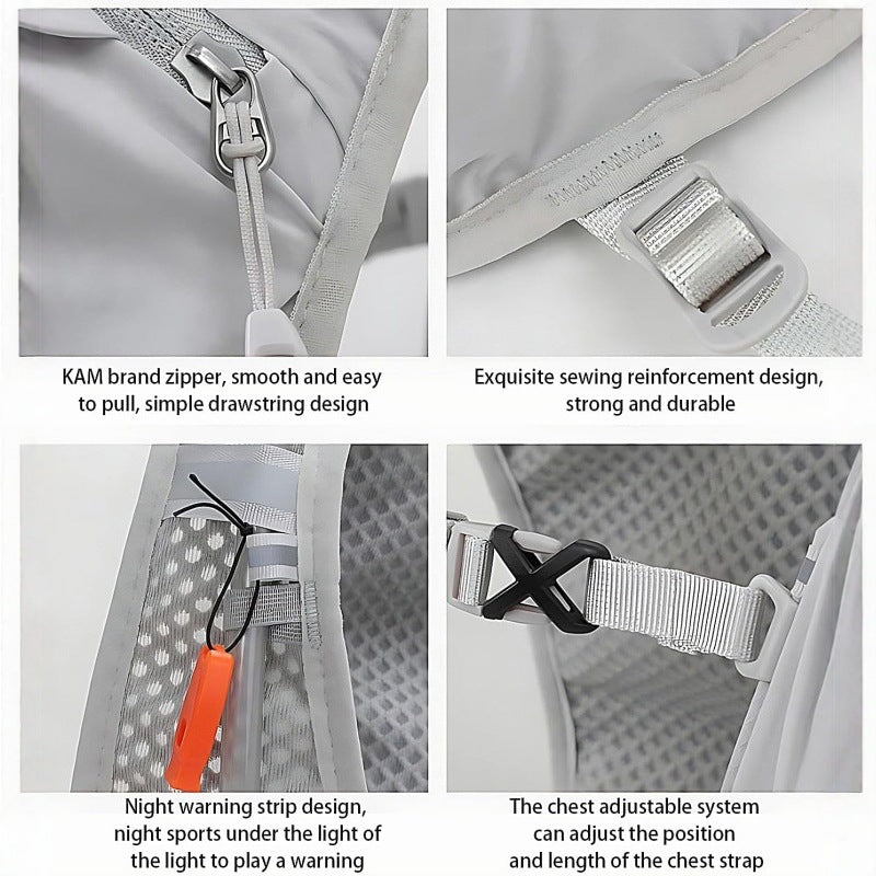 Grey Cycling Running Hiking Backpack - Breathable Hydration Pack with Vest Design for Biking, Marathon & Outdoor Sports 4