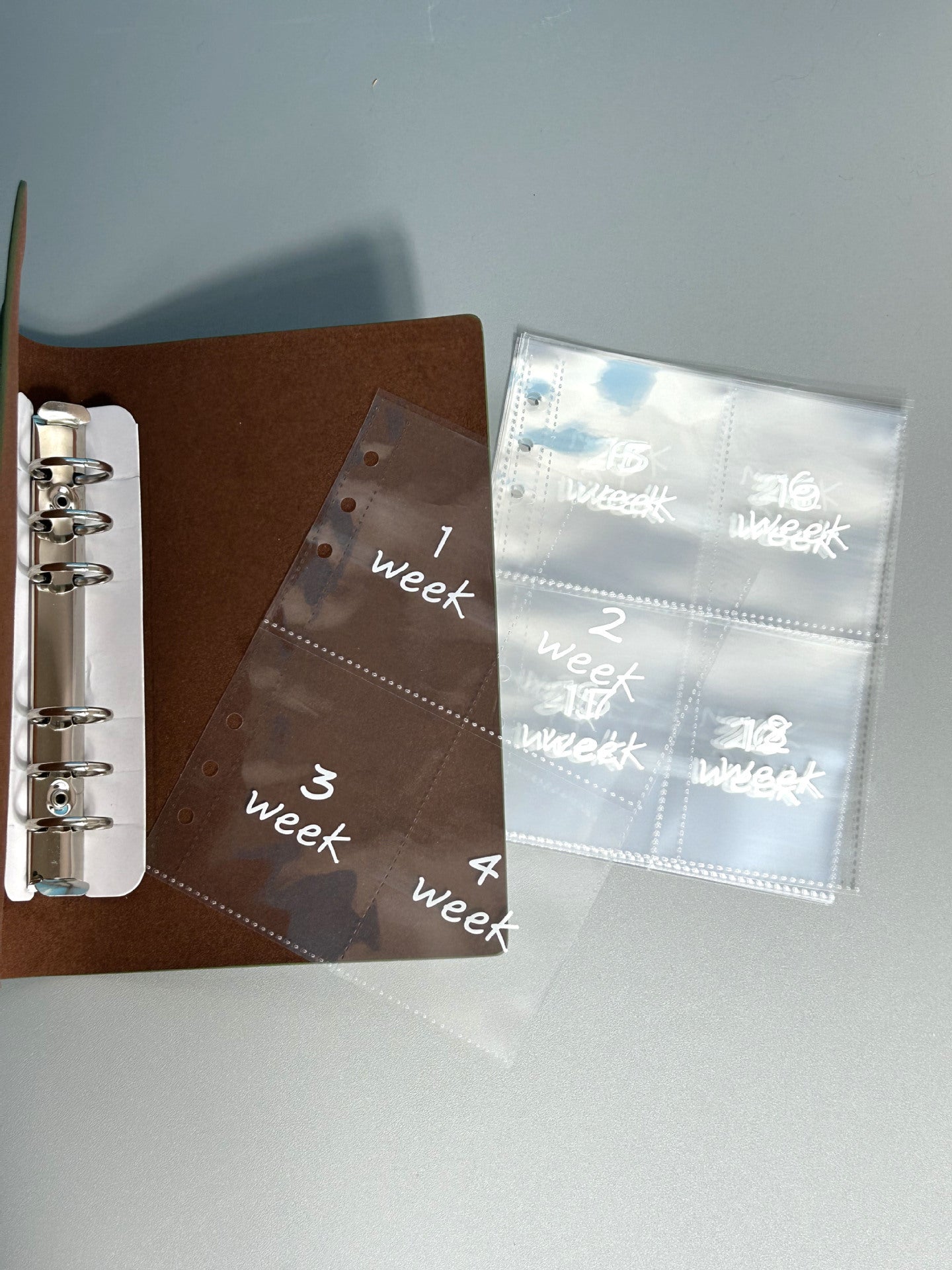 Orange 52-week couple's savings challenge binder - 6-ring financial planner set (2 books) 3