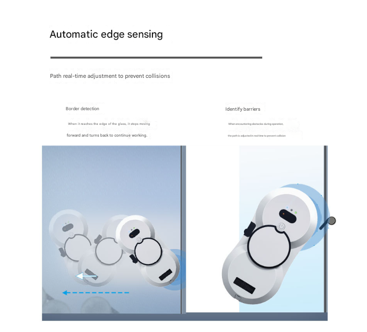 White Smart Window Cleaning Robot - 5600Pa Strong Suction, Auto Water Spray, 3 Cleaning Modes with UPS Power Backup 4
