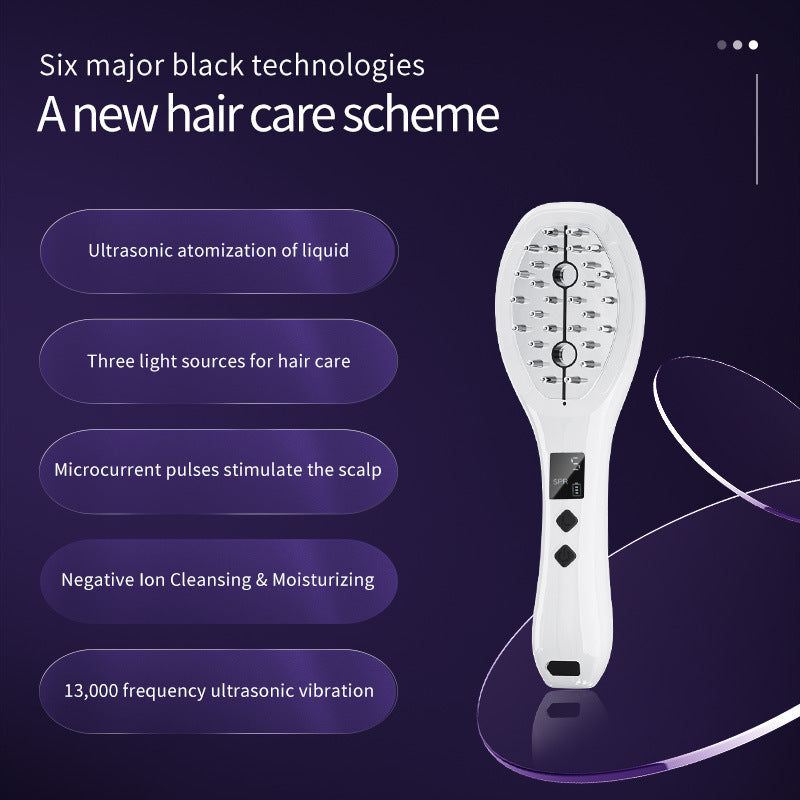 Revitalizing LED Hair Growth Comb: EMS Microcurrent, Red & Blue Light Therapy, Scalp Massager