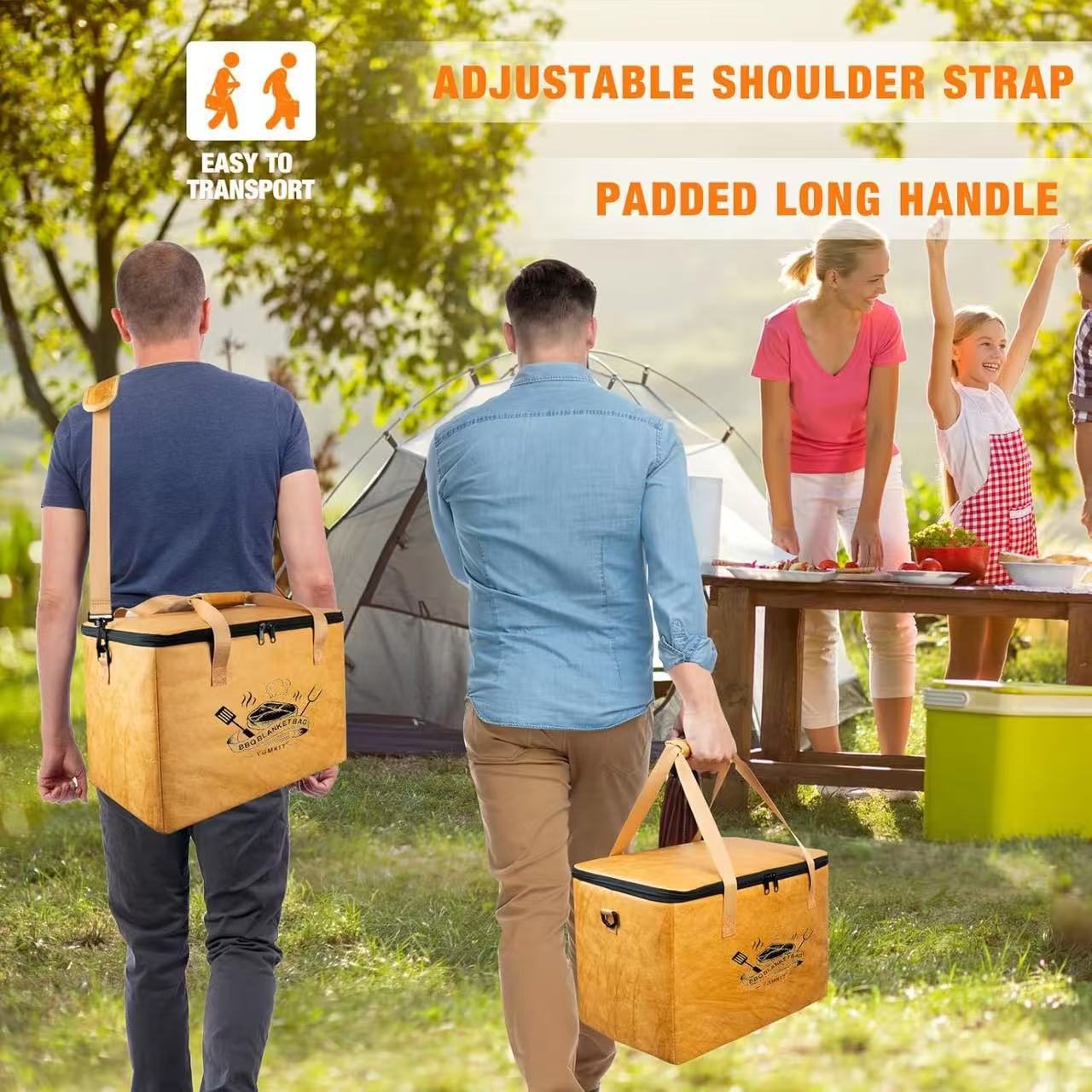 Large Reusable Insulated BBQ Bag - Thermal Meat & Food Carrier (40x25x25cm) 4