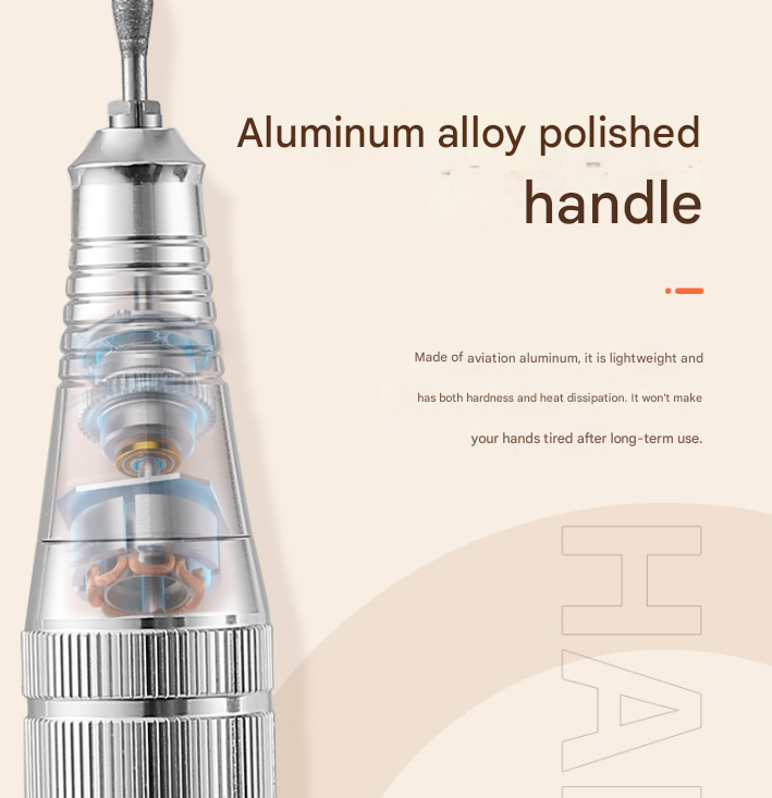 White Portable Mini Electric Nail Drill Pen - Manicure Pedicure Polishing & Shaping Tool 3