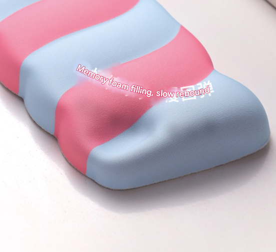 Blue 2PCS Ergonomic Wavy Keyboard Wrist Rest - Comfortable Typing Support Cushion 3