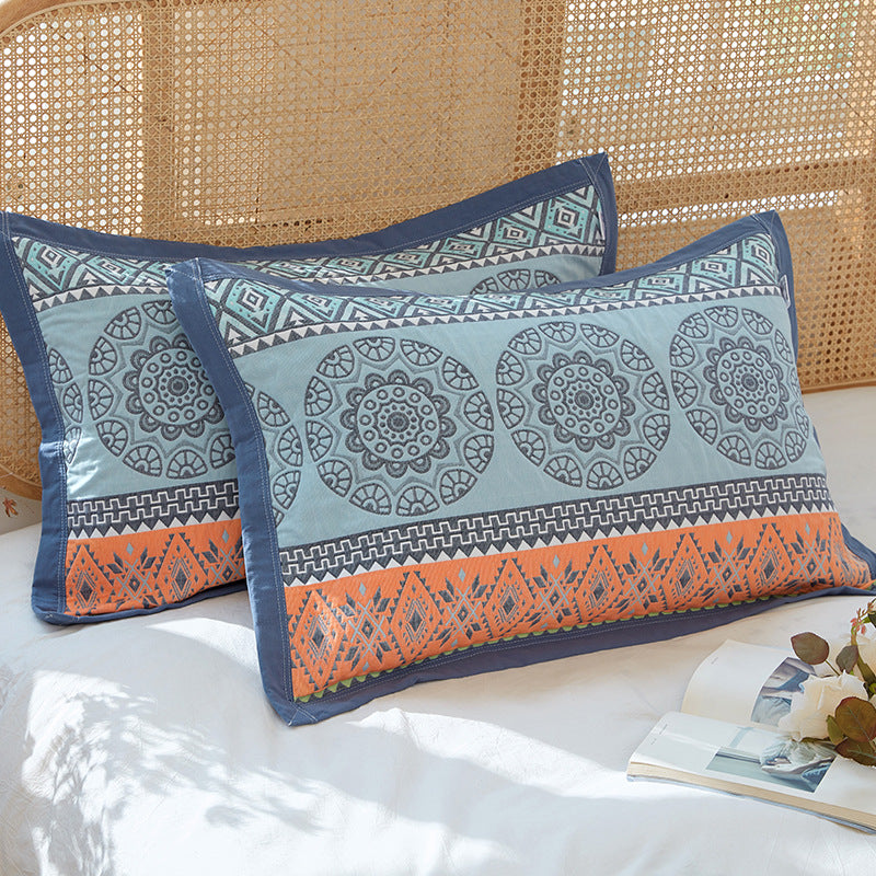 Orange Blue Premium 6-Layer Cotton Gauze Pillowcase Pair - Ultra Soft & Breathable (56x80cm)