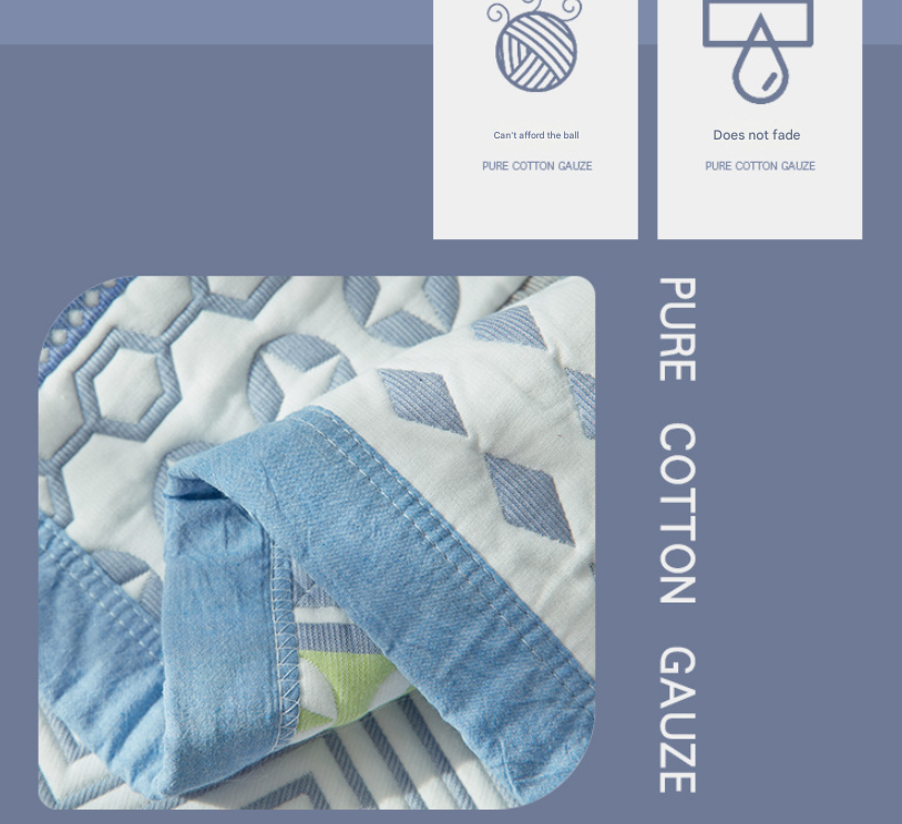 Colorful Mia Premium 6-Layer Cotton Gauze Pillowcase Pair - Ultra Soft & Breathable (56x80cm) 3