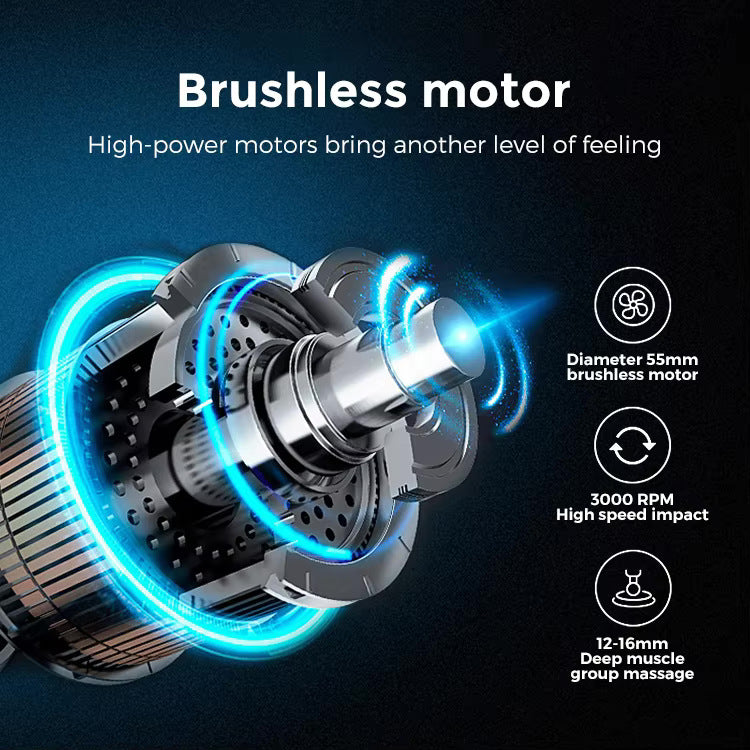 Black Deep Tissue Percussion Massage Gun - 30 Speeds, 6 Heads, Type-C Charging 4