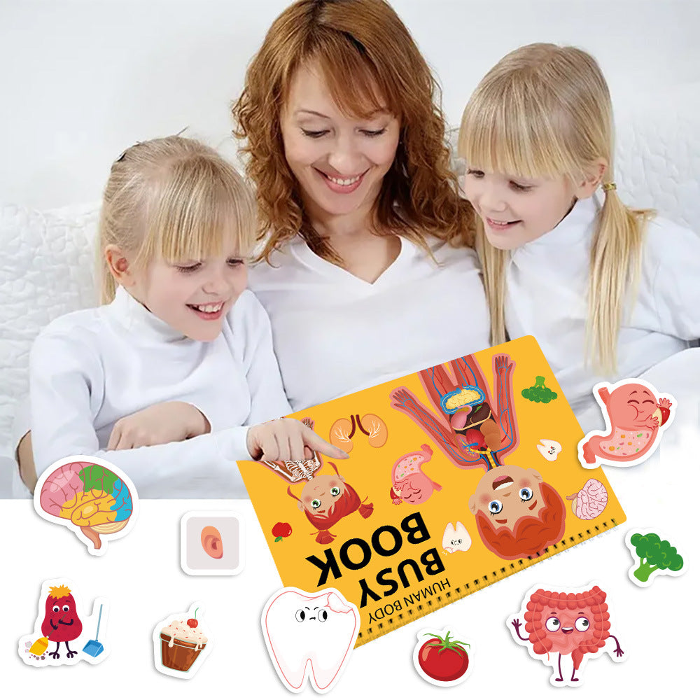 Interactive Human Body Busy Book Set (2 Books) - Educational Quiet Learning Toy for Toddlers 4