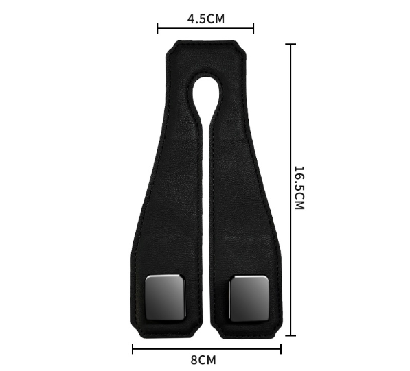 Red Brown Heavy Duty Car Headrest Hooks (Set of 4 Units) - PU Leather Seat Back Organizer Hangers 5