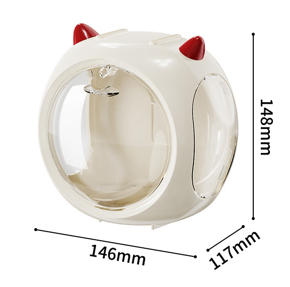 2PCS Beige Cute Magnetic Display Case - Dustproof 'Space Capsule' Box for Figures & Collectibles 3