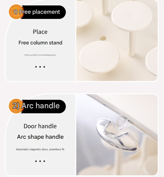 Cream White With Lamp Wall Mount & Desktop Blind Box Display Case - Clear Dustproof Storage Organizer for Collectibles & Figures 4