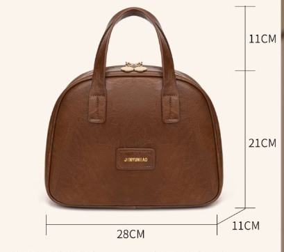 Brown Retro PU Leather Cosmetic Bag - Large Capacity Travel Toiletry Organizer Pouch 3