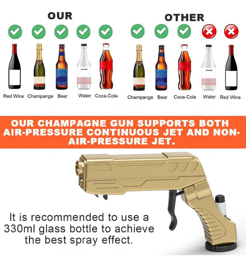 Gold Alloy Edition Champagne Gun Party Champagne Gun Sprayer - Novelty Beer Bottle Ejector & Stopper 6