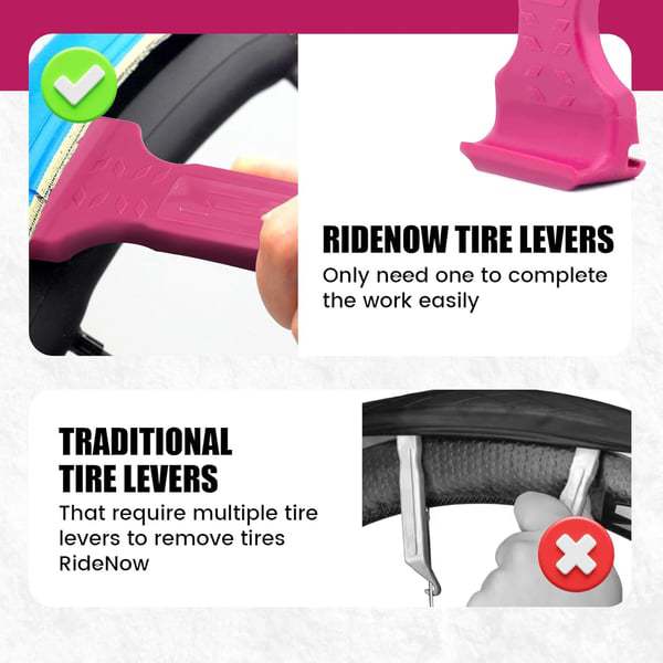 2PCS Pink Durable ABS Bicycle Tire Lever - Easy Tyre Removal & Repair Tool 4