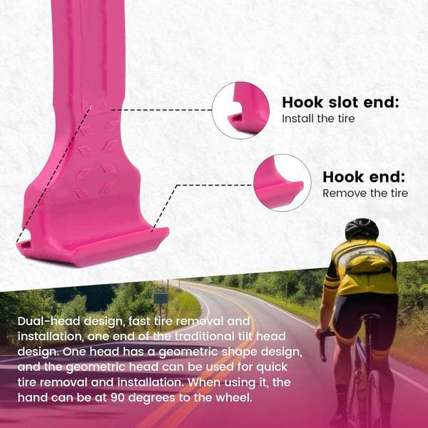 2PCS Black Durable ABS Bicycle Tire Lever - Easy Tyre Removal & Repair Tool 3