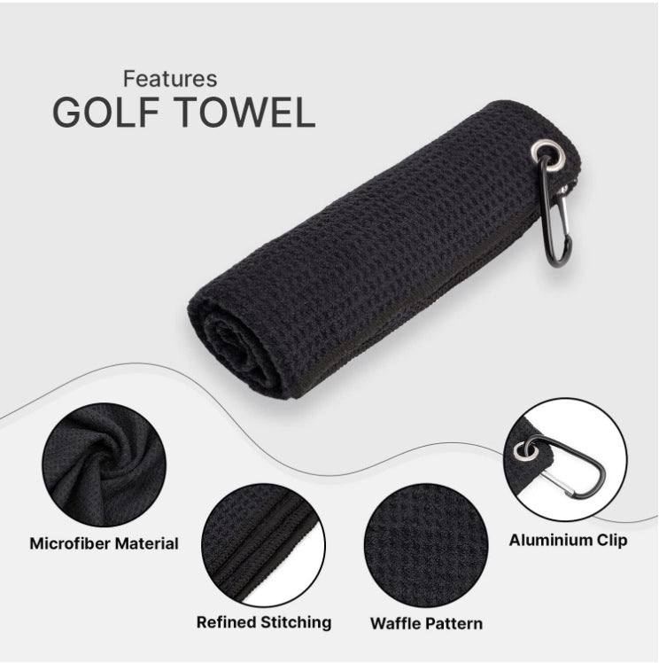Purple Microfiber Waffle Weave Golf Towel Set - 4 Pack (40x60cm) - Ultra Absorbent & Quick Drying