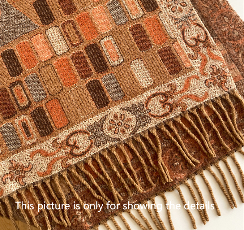 Khaki Bohemian Paisley Print Scarf - Large Lightweight Shawl Wrap - 200cm x 65cm 3