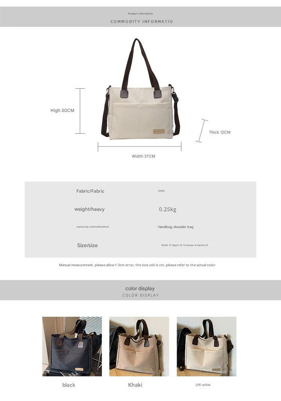 Stylish white canvas tote bag with detachable shoulder strap 4