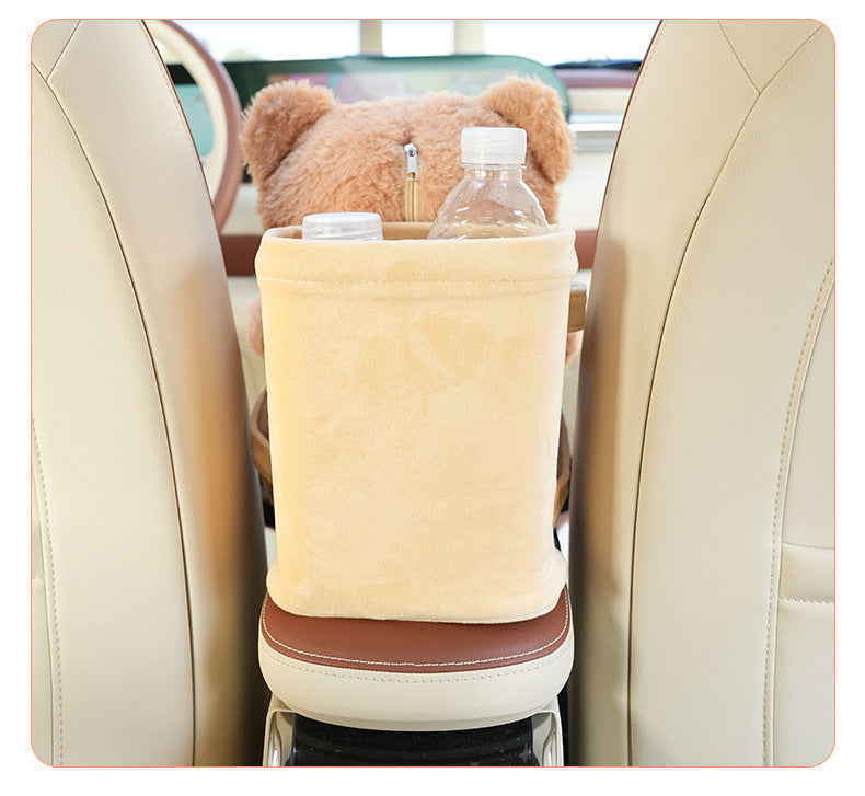 Cute Cloud Bear Tissue Holder for Car - Plush Toy with Storage 3