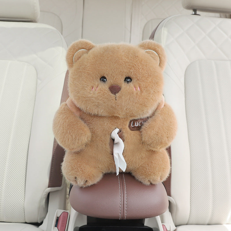 Adorable Pink Pig Tissue Holder for Car - Plush Toy with Storage 3