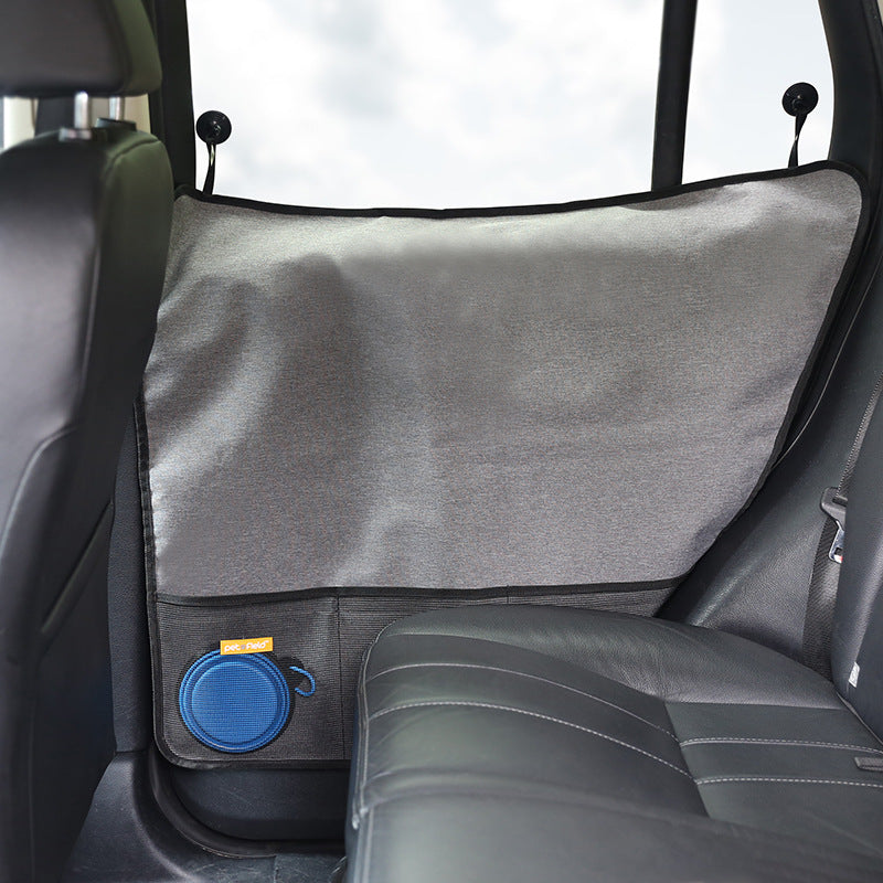 Pet Car Door Protector with Storage Pocket  - 77x64cm Grey 3