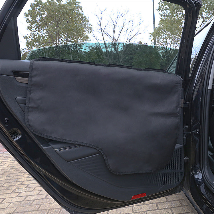 Pet Car Door Protector with Storage Pocket  - 77x64cm Black 4