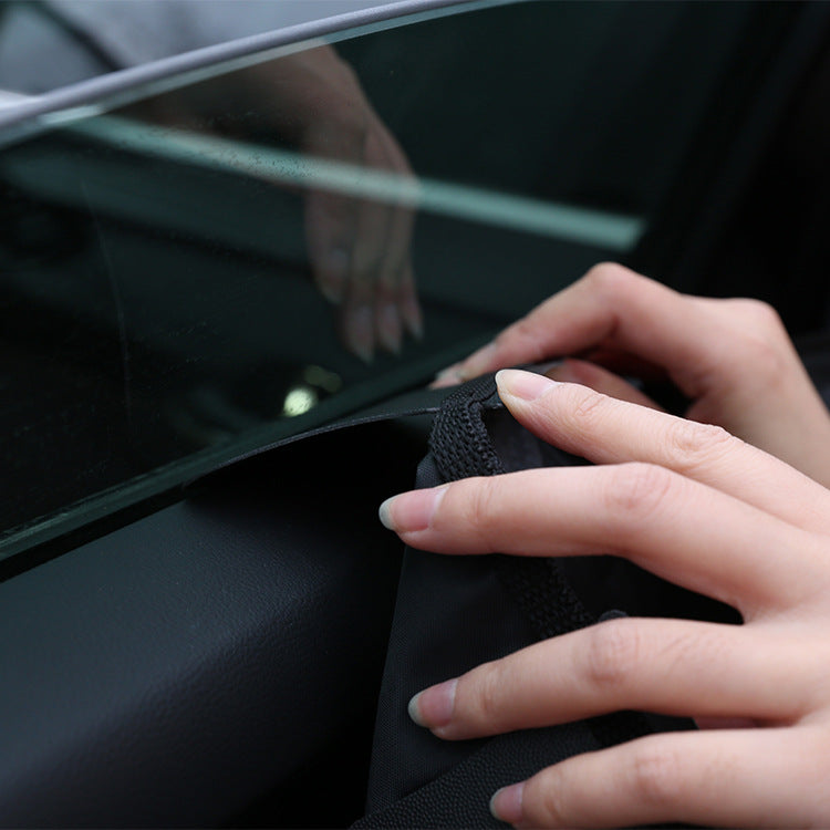 Pet Car Door Protector with Storage Pocket  - 77x64cm Black 5