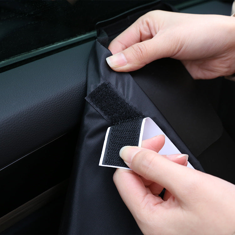 Pet Car Door Protector with Storage Pocket  - 77x64cm Black 6