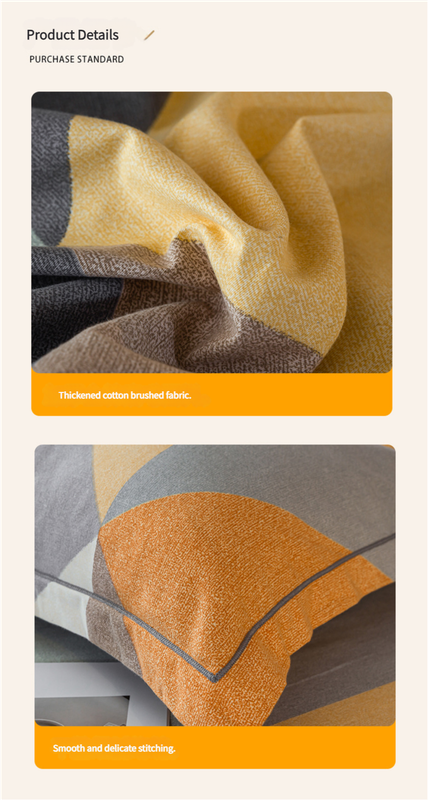 Comfortable cotton pillowcase, double-sided warm design, breathable and skin-friendly - Grayish yellow 4