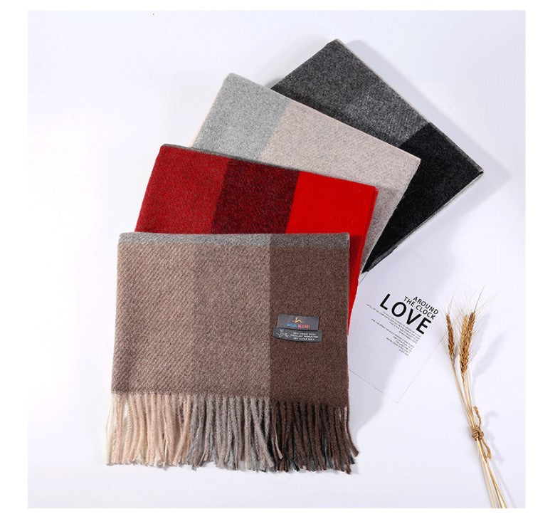Cozy Color Block Fringe Scarf - Camel for Fall and Winter 5