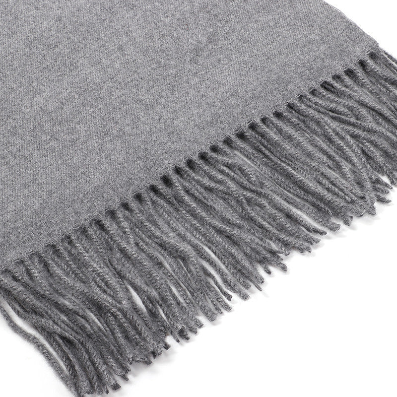 Luxury Cashmere Blend Scarf, Large 200x70cm Fringed Scarf (Light Taro) 4