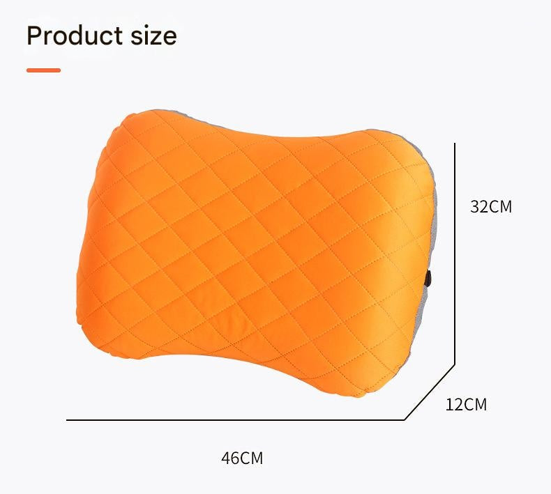 Inflatable Camping Pillow - Lightweight 46x32x12cm Travel Pillow 180g in Orange 5