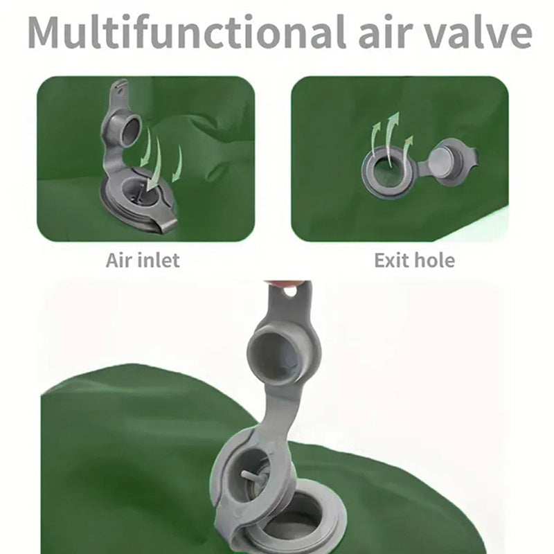 Inflatable Seat Cushion - Portable 40x30x5cm Camping Pad in Olive Grey 4