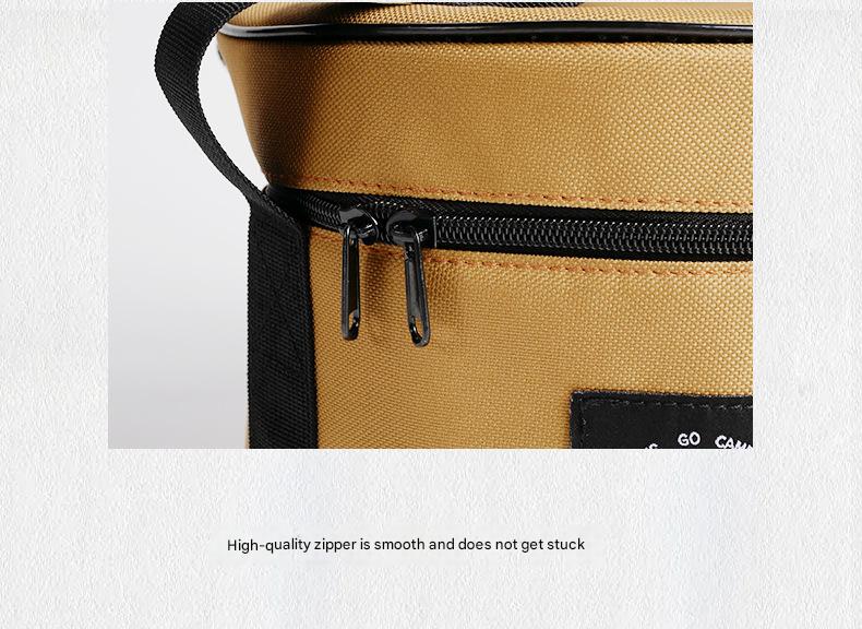 Portable Outdoor Kitchen Utensil Organizer,Waterproof Camping Cookware Storage Bag, Khaki-Size L 6