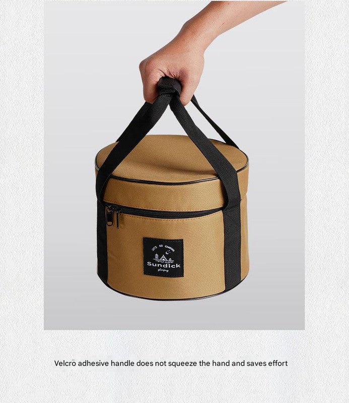 Portable Outdoor Kitchen Utensil Organizer,Waterproof Camping Cookware Storage Bag, Khaki-Size L 7