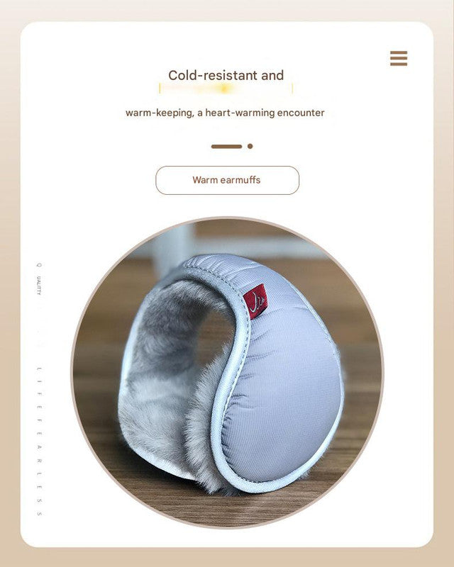 Red Winter Comfort Folding Earmuffs - Soft Fleece, Windproof and Waterproof 3