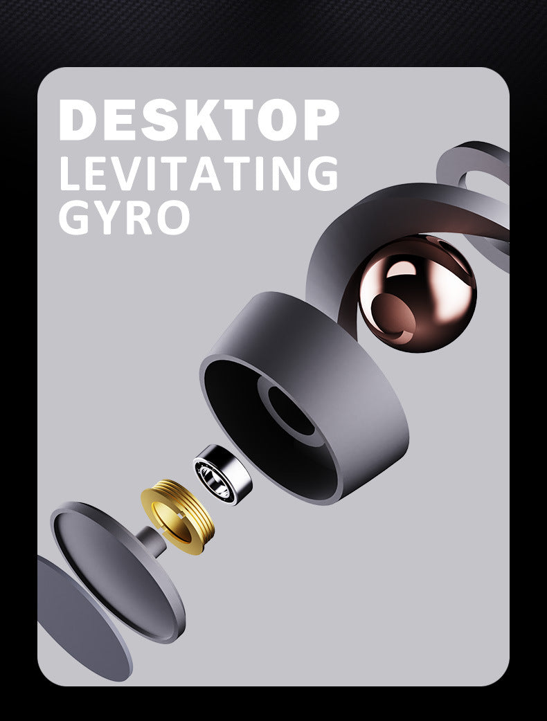 Desktop Levitating Gyro,Magnetic Floating Desk Toy for Stress Relief, Elegant Design-grey 6